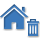 Immagine raffigurante una casa ed un bidone dell'immondizia