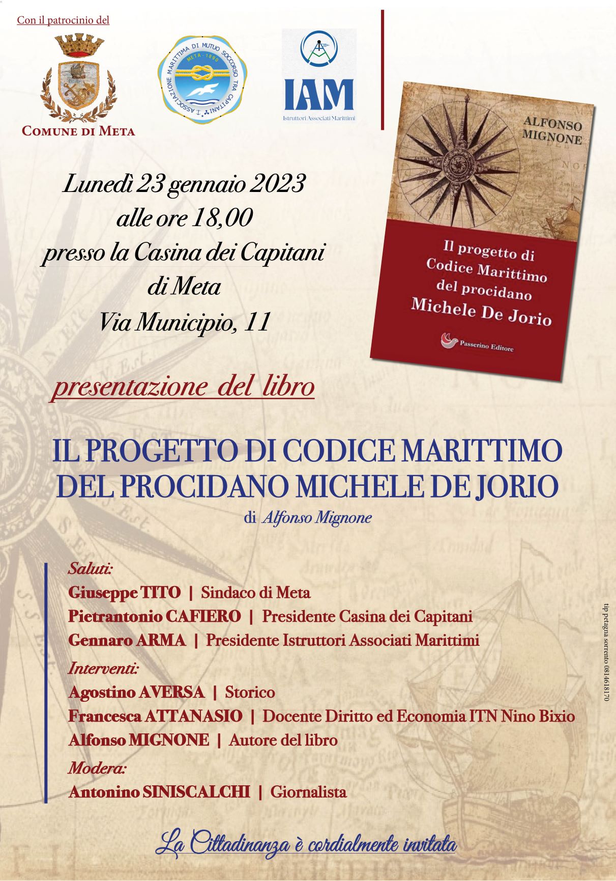 Presentazione del Libro: IL PROGETTO DI CODICE MARITTIMO DEL PROCIDANO MICHELE DE JORIO
