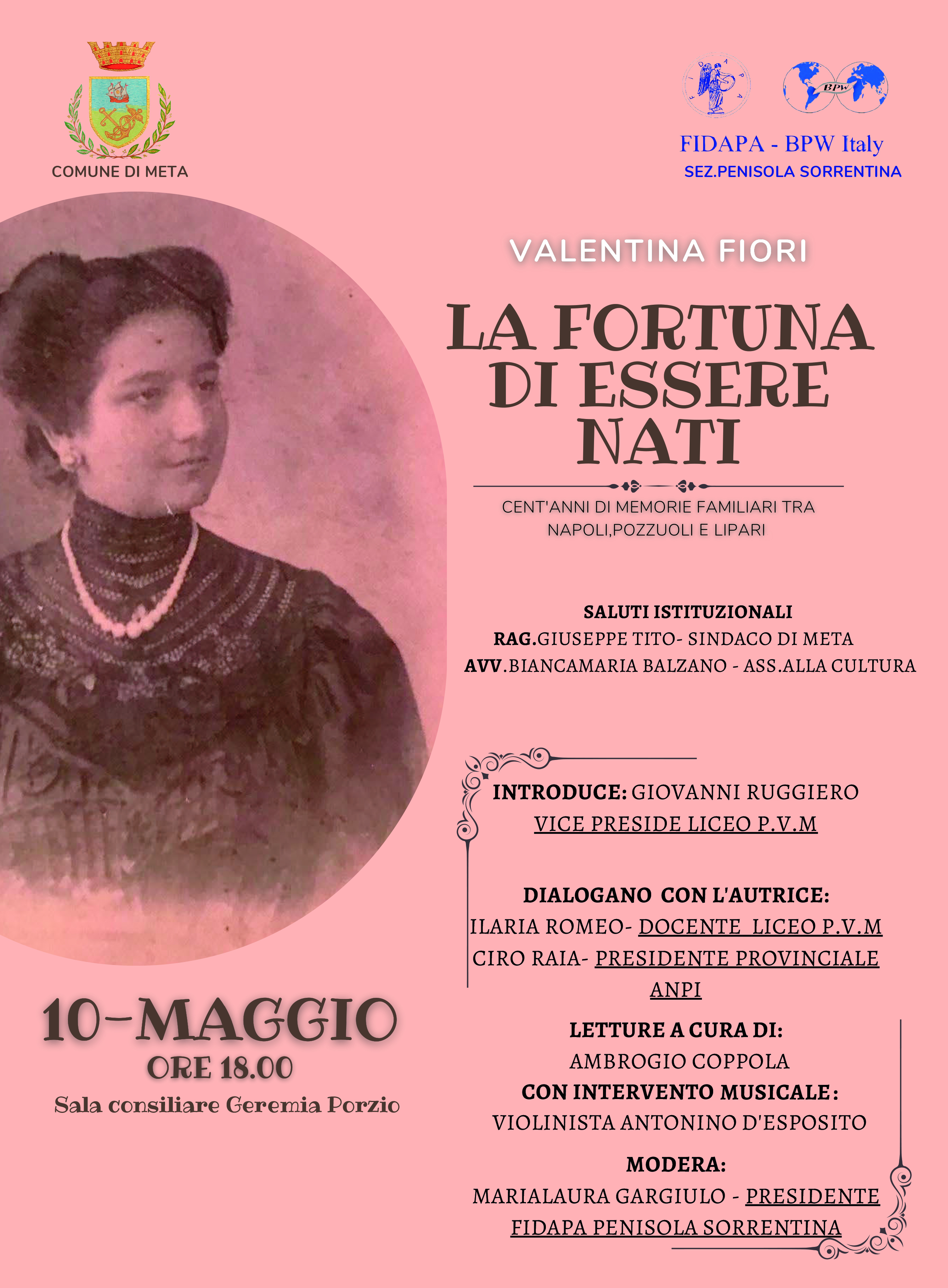 Presentazione del Libro: La fortuna di essere nati – Cent’anni di memorie familiari tra Napoli, Pozzuoli e Lipari